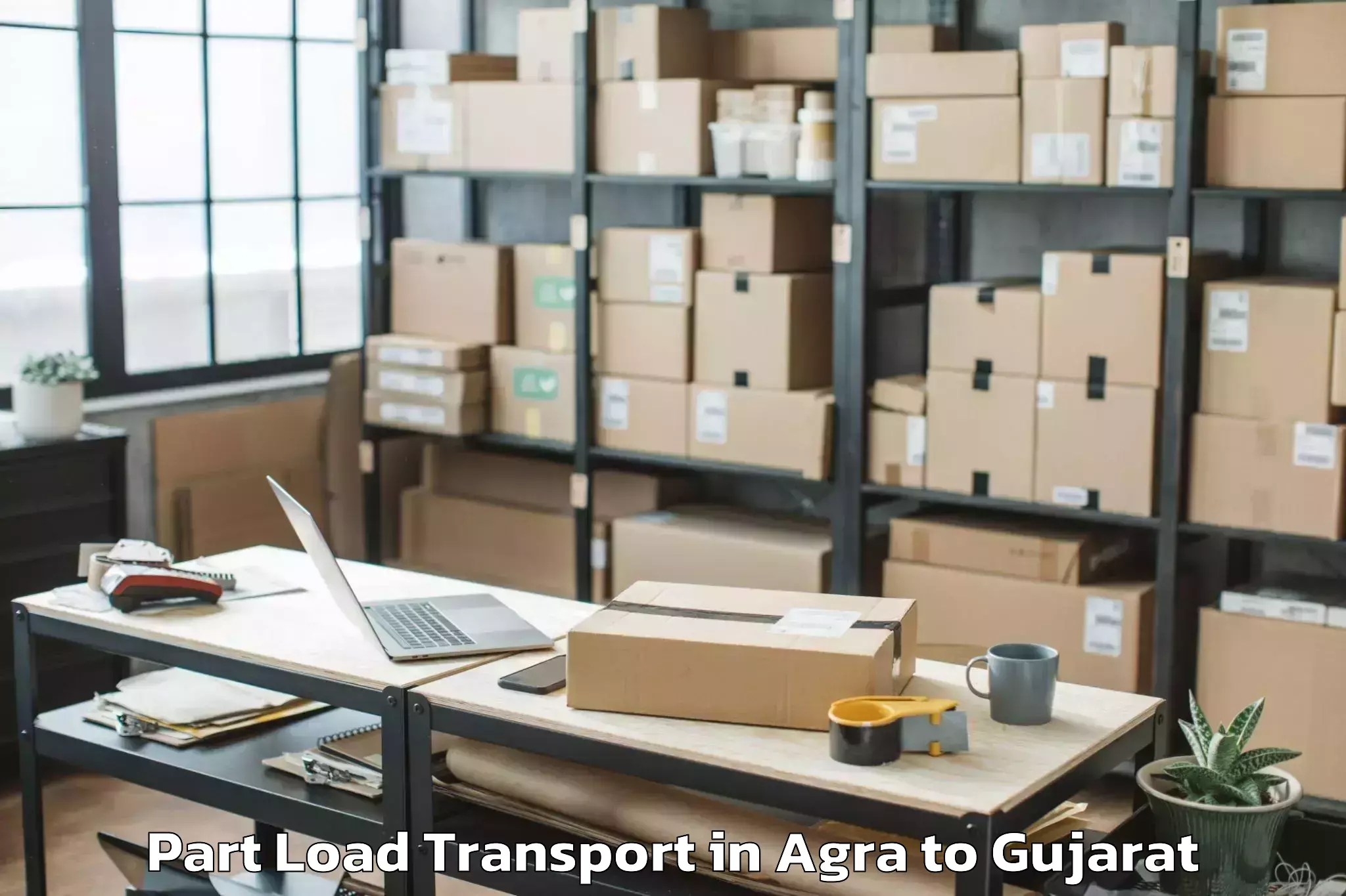 Trusted Agra to Savarkundla Part Load Transport